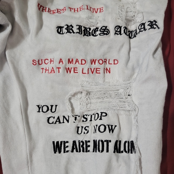 Embellish Jeans Mens 36x29 Olvidar Cargo Denim Pants Slim Distressed Skater Goth - Picture 4 of 11